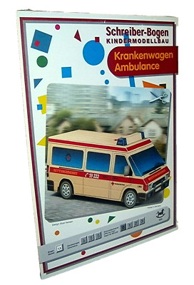 + KARTONMODELLBAU  Krankenwagen  SCHREIBER-BOGEN 633 Cardboard Modelling