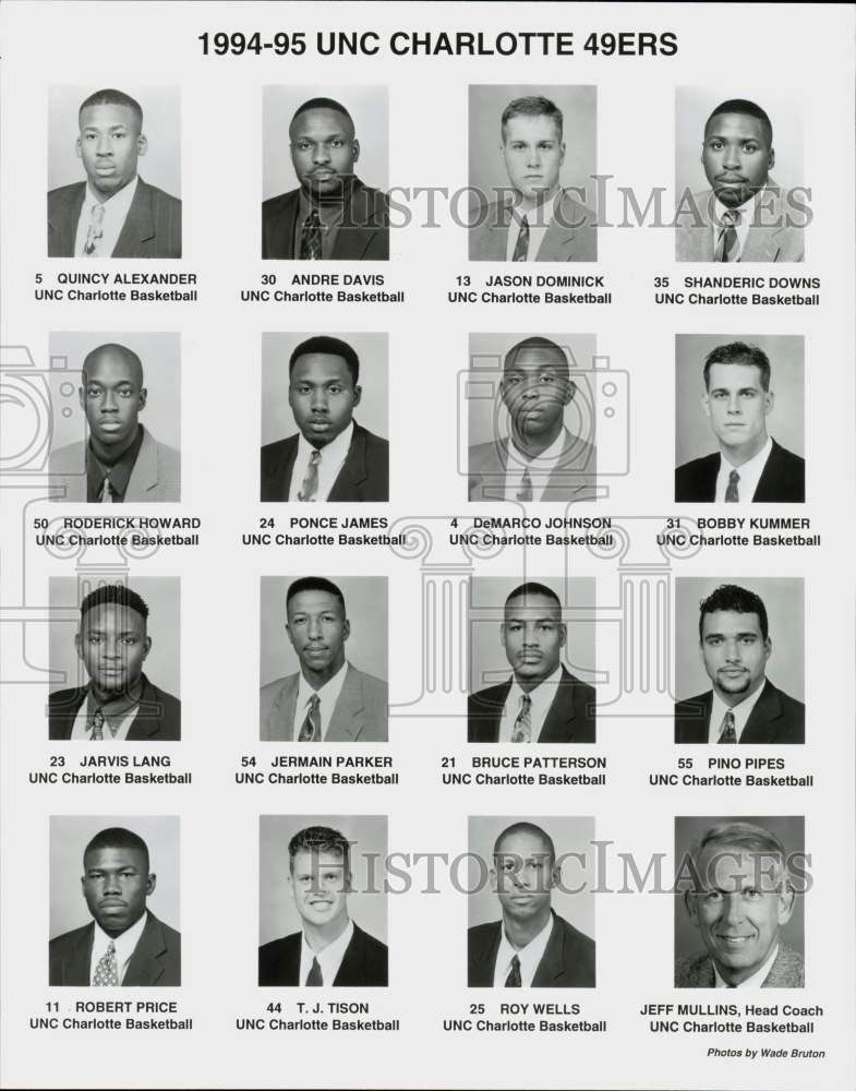 Unc Charlotte 49ers Men's Basketball Roster 1994 Press Photo