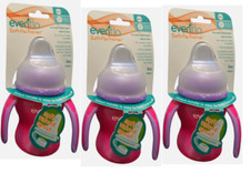 Lot of 3 Evenflo SoftFlo Trainer Cups 6M , 5oz 150ml 3-Handle Design New