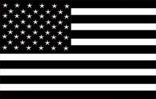 Matte Black American Flag Large 24 x 15 Decal...