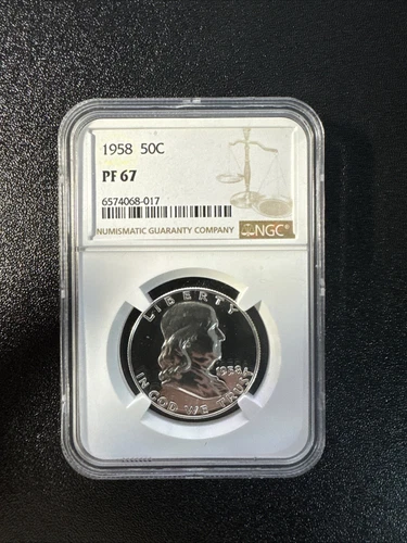 1958 Silver Proof Franklin Half Dollar NGC PF67