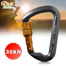 30KN D-Shape Aluminum Screw Locking Carabiner Climbing Rescue Caving Hook Buckle