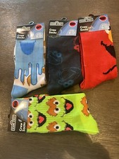 Sesame Street Adult Graphic Socks New Elmo Cookie Monster Grouch 4 Pair Total