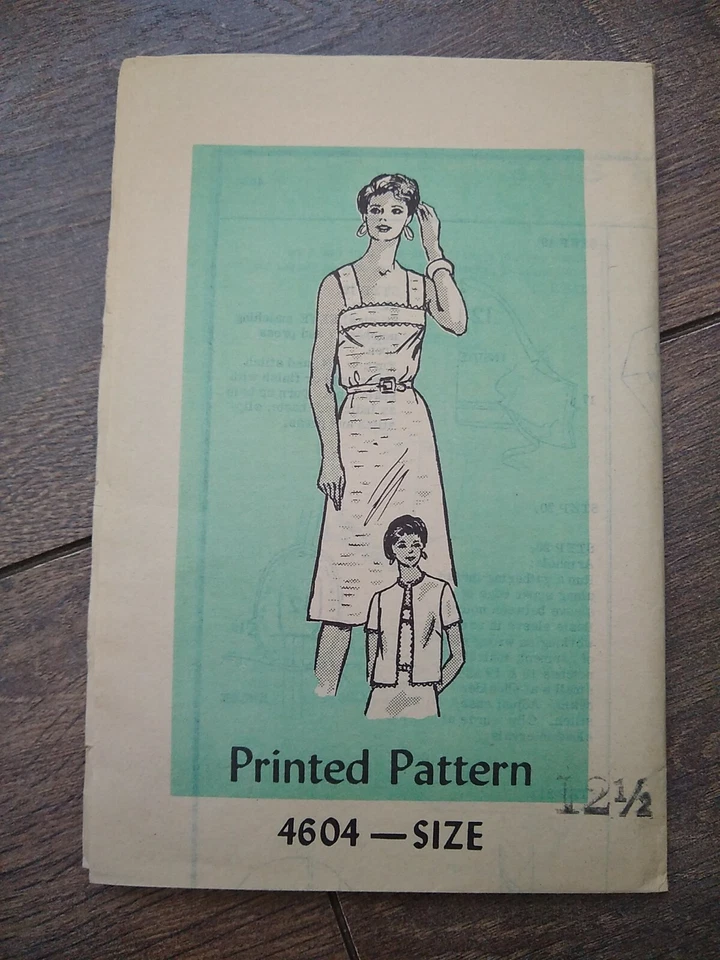 Vintage Dress and Jacket Printed Pattern 4604 Sewing Pattern Bust 35" 89cm UNCUT - Image 2 of 3