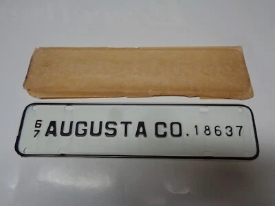 NOS NEW VIRGINIA TAG COUNTY LICENSE PLATE VA. 1967 AUGUSTA CO. 18637 - Image 1 of 2