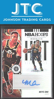 2019-20 Hoops Premium Stock Miye Oni Hot Signatures Rookies AU Utah Jazz Auto