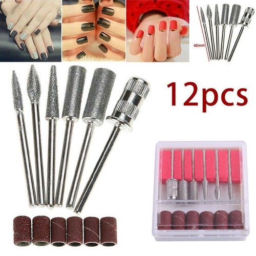 12 Pcs Mix Nail Art Electric File Drill Bits Replacement Manicure Pedicure Tool - Picture 2 of 12