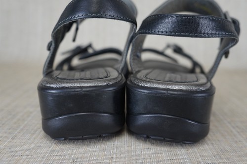 Ecco women's sandals Buckle Strap Leather Black Silver EUR sz 40 US sz 9 9.5 - Bild 10 von 12