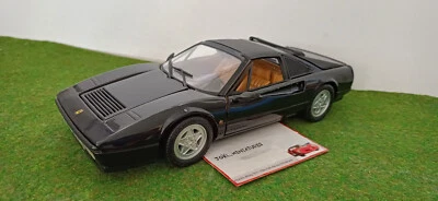 FERRARI 328 GTS noir cabriolet convertible 1/18 ANSON voiture miniature collecti - Photo 1/4