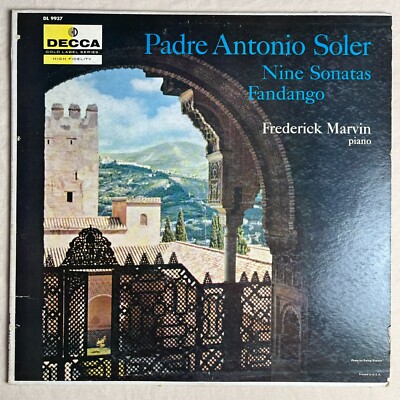 PADRE ANTONIO SOLER Nine Sonatas / Fandango 1957 Vinyl LP Decca DL