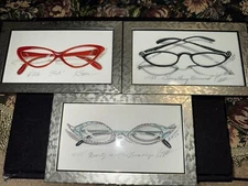 Set Of 3 Kolene Spicher VTG Eyewear Signed Prints SOMETHING BORROWED- HOT~BEAUTY