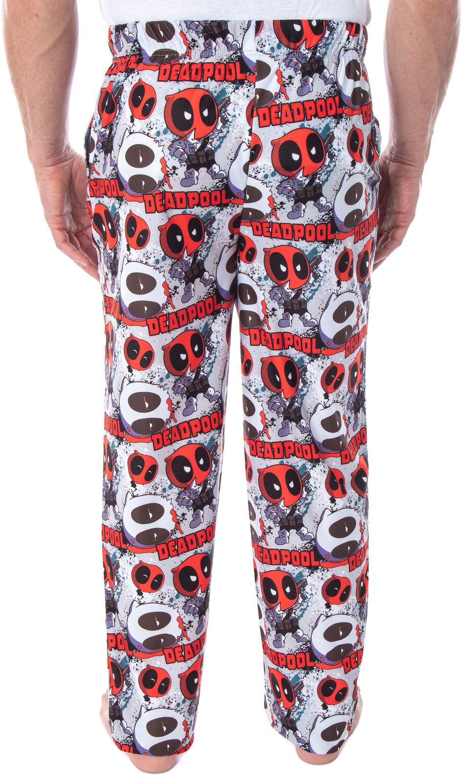 Marvel Men's Deadpool Chibi Character Print Adult Sleep Lounge Pajama