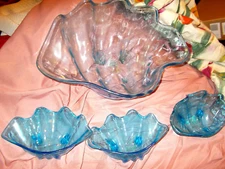 Party Tray and Lot of 3 Chip Oval Plastic Serving Pieces Dishwasher Safe 1970's