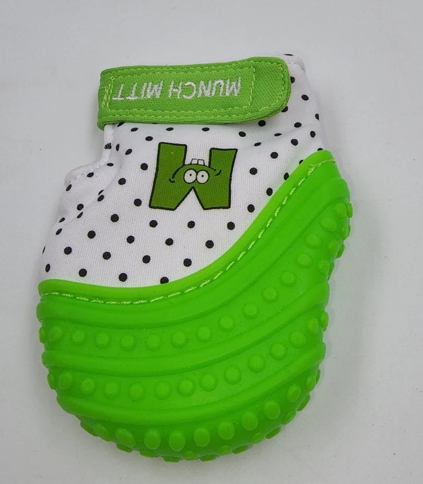 MUNCH MITT BABY TEETHING MITTEN GREEN NEW IN BOX - Image 2 of 3