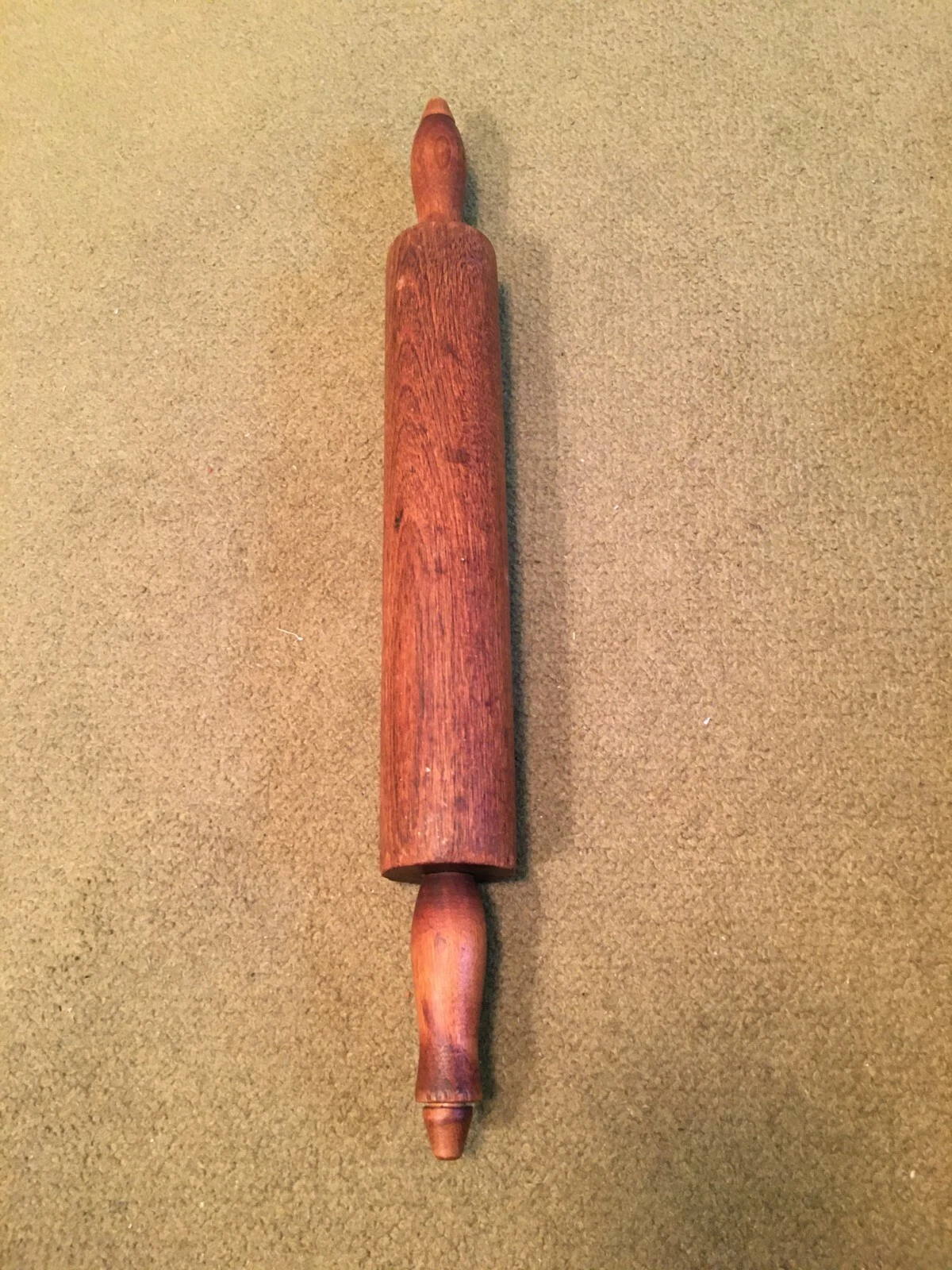 Rolling pin. Wood antique, nice patina. 18" total length