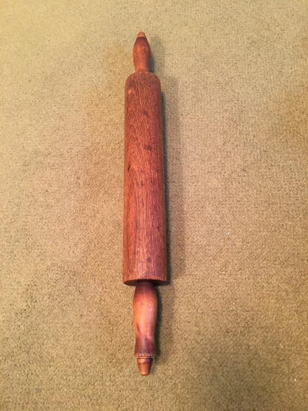 Rolling pin. Wood antique, nice patina. 18" total length