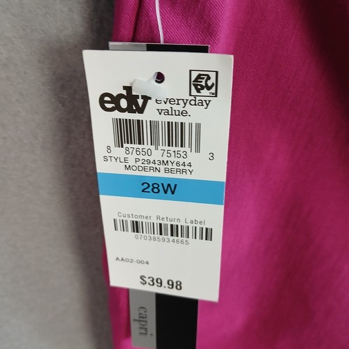 Alfani Women's Tummy Control Pull On Capri Pant Size 28W Modern Berry NWT - Picture 11 of 19