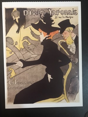 POSTCARD UNPOSTED TOULOUSE-LAUTREC & MONTMARTE, DIVAN JAPONAIS, c. 1893
