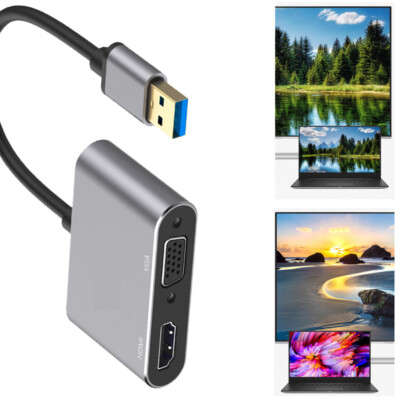 Splitter Converter dock station usb hub USB to VGA HDMI Adapter Extension Cable