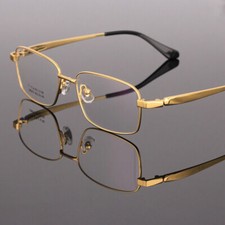 Ultralight Pure Titanium Reading glasses Women Men Readers 1.0 to 4.0 Gold