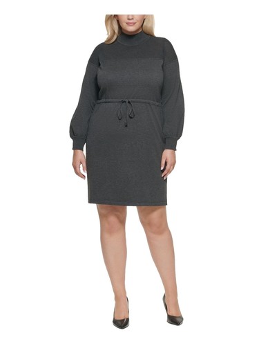 calvin klein long sleeve sweater dress Calvin Klein Women's Long Sleeve Mock Wrap Sweater Dress, Aubergine Solid, Large at Amazon Women's Clothing store