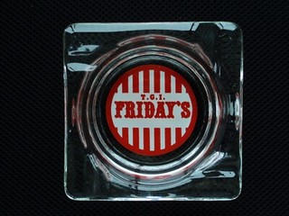 Vintage TGI Friday's Glass Ash Tray. Genuine USA 1979. Pristine Condition.