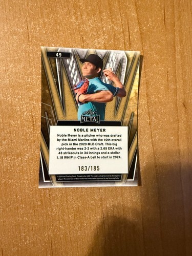 2024 Leaf Metal - Noble Meyer - Silver Prismatic Refractor #d /185 - 第 6/6 張圖片