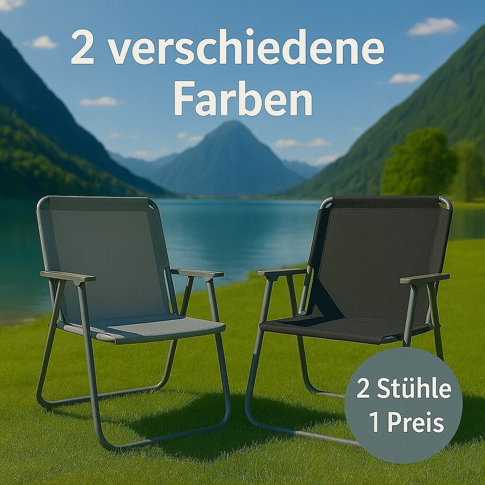 BRUKA GERMANY 2er Set Campingstuhl SUNNY SEAT faltbarer Klappstuhl Faltstuhl Outdoor Stuhl