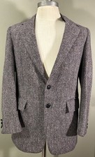 Vintage Harris Tweed Sport Coat 38R Men's Jacket Brown Flecked Scottish Wool
