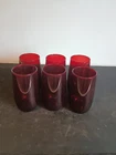 Anchor Hocking Ruby Red Tumblers Set of 6 Vintage 5.25" Drinking Glasses