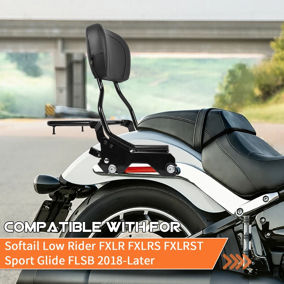 para Harley Sport Glide Low Rider 2018-Mais tarde Encosto Traseiro Sissy Bar Bagageiro Rack - Imagem 3 de 4