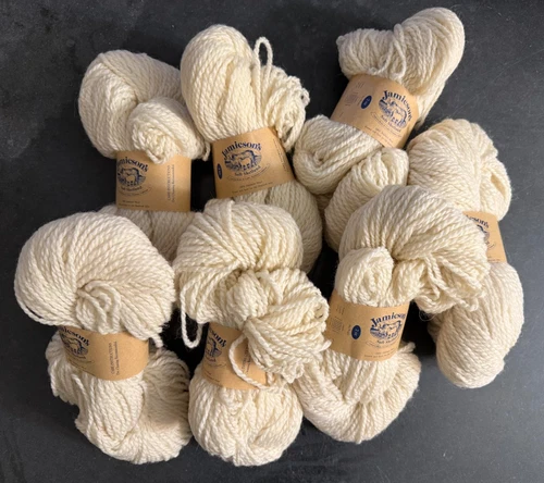 Jamieson Soft Shetland Yarn Lot of 7 Skeins  Natural White 104 NEW - product listing photo