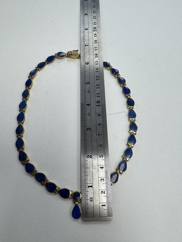 Schöne goldgefleckte Lapislazuli Sterlingsilber 16" Halskette Hergestellt in Chile - Bild 11 von 11