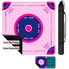 Mahjong Mat with Rules, 31.5"x31.5", Non-Slip Noise Reduction with Carrying Bag