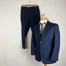 Cavani 3 Piece Suit Men's Dark Blue 38S Jacket 32W 29L Trousers Waistcoat