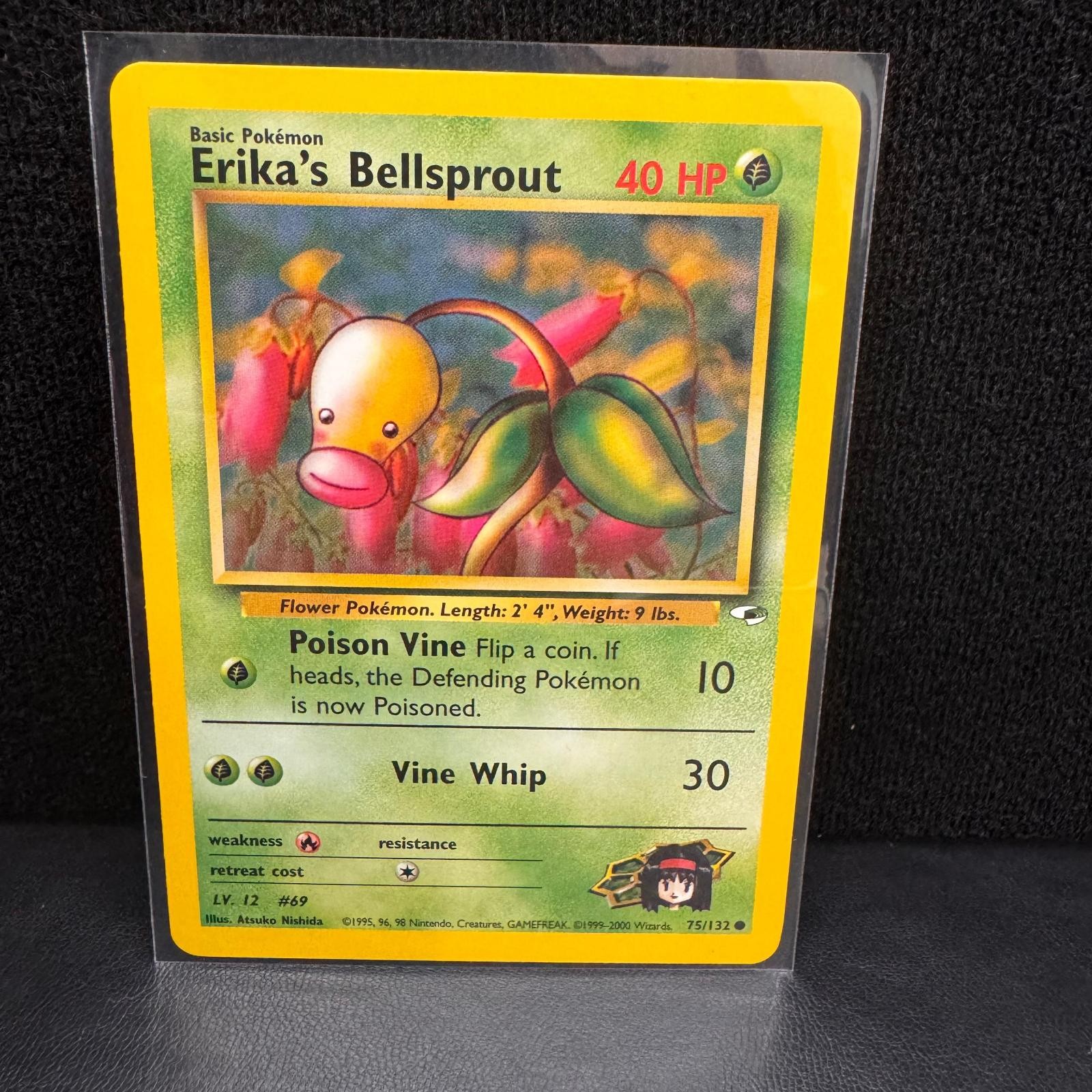 Erika's Bellsprout 75/132 Common Gym Heroes Pokemon Unlimited Near Mint