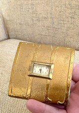 Evans Compact - Treasure Chest Style Lid With Untested Watch Circa 1950 Vintage