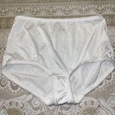 Vintage Vassarette Second Skin Brief 40001 Satin White Granny Panties XL new