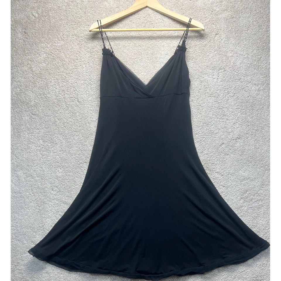 Elie Tahari Black Dress Cocktail Party Spaghetti Strap V Neck Little Black Dress - Image 3 of 4