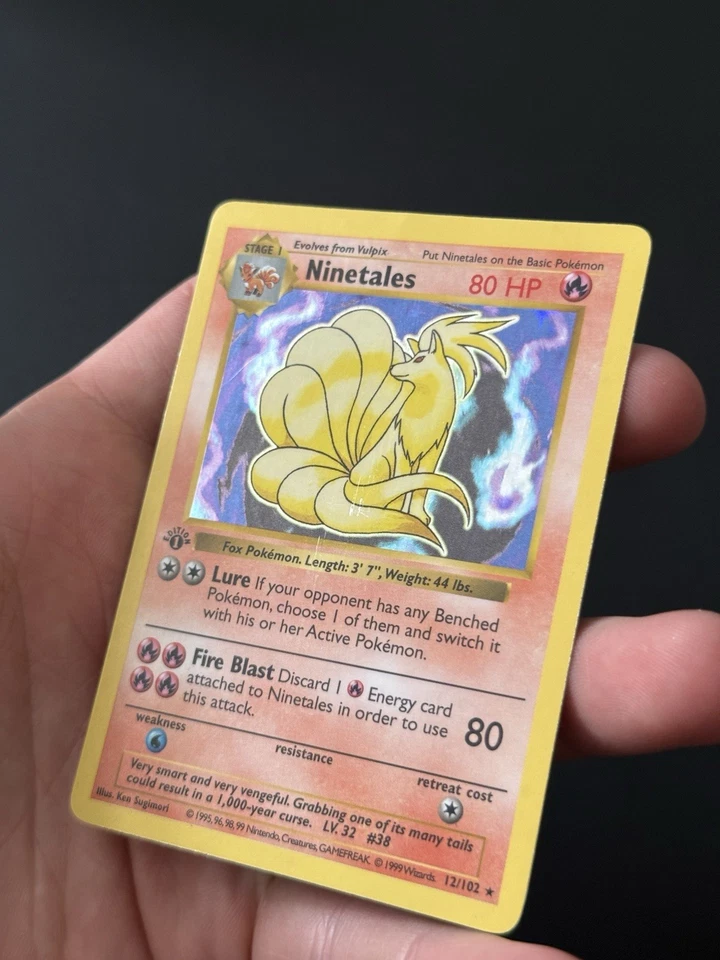 1st Edition Shadowless Ninetales Holo - 12/102 - Base Set Vintage Pokémon Card - Image 2 of 4