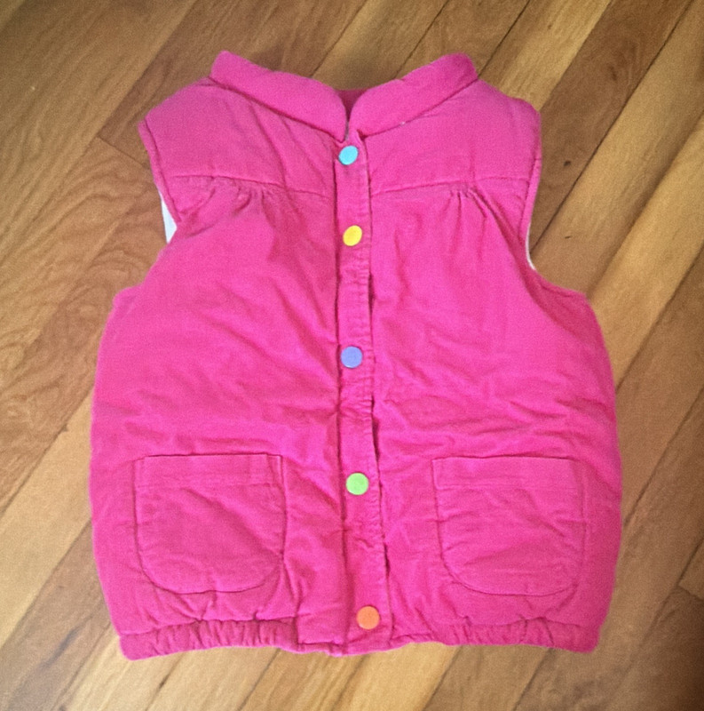 Carter's Girls Pink Corduroy Puffer Vest Size 6 Snap Closure Lined Pockets