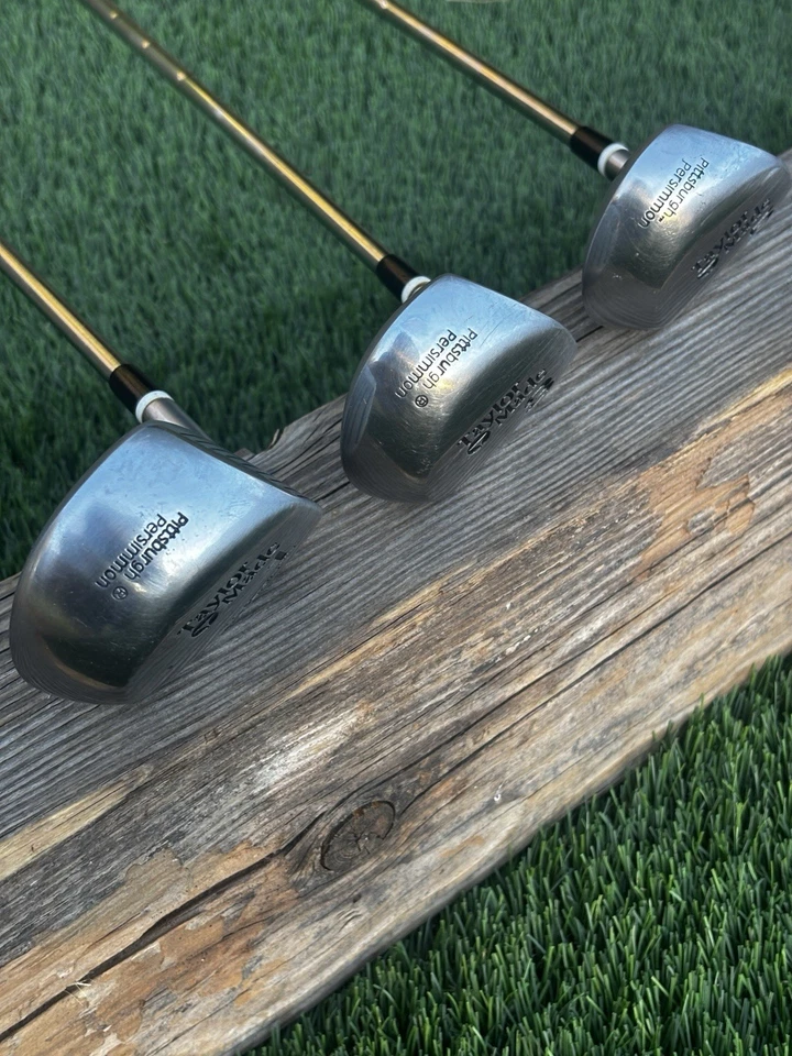 TaylorMade Pittsburgh Persimmon MetalWood 1 3 5 Regular Flex Org Shafts / Grips - Image 4 of 4