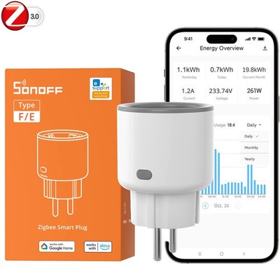 SONOFF ZIGBEE PLUG Smart Steckdose 16A Energiemessung Google Home Alexa Timer