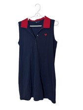 Tommy Hilfiger Dress Womens Medium Navy Sleeveless Polo Shirt Heart Logo