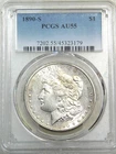 1890-S Morgan Silver Dollar PCGS AU55 Nice Luster Just Graded New Holder #S284E