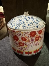 Anthropologie Lidded Floral Calden Canister Jar - No Spoon