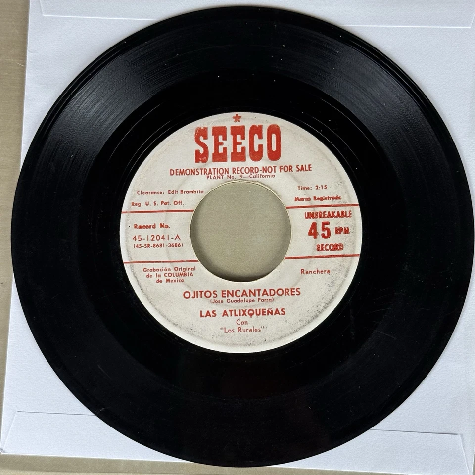 RARE Latin 45 - Las Atlixqueñas Con Los Rurales -Ojitos Encantadores SEECO HEAR! - Image 4 of 4