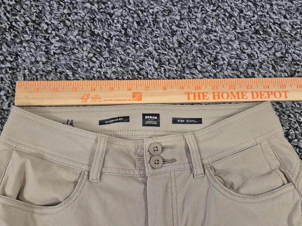 Pantalones rectos Prana Halle para mujer 4 cortos de nailon elásticos ajuste estándar Foto 3 de 4