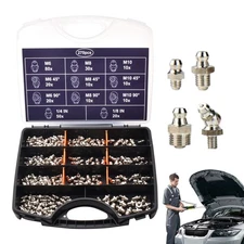 270x Grease Nipple Fitting Set Imperial & Metric Hydraulic Grease Gun Assortment