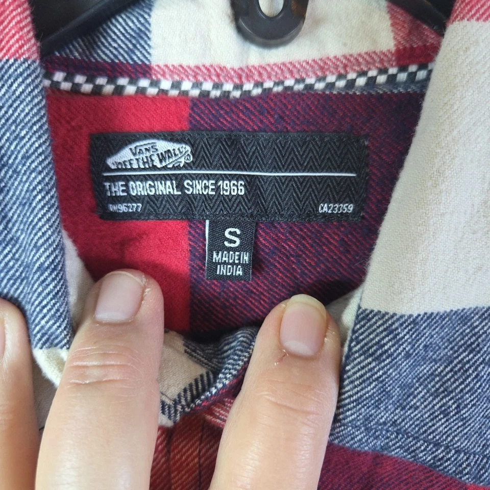 Camisa de franela Vans Off The Wall The Original para hombre talla SM 100 % algodón Foto 3 de 4